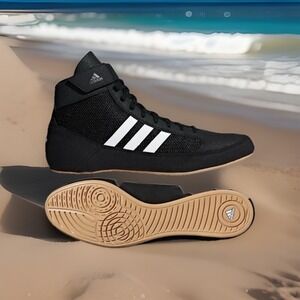 Adidas HVC 2 Wrestling Shoes Sneakers Black White AQ3325 Mens Size 12.5